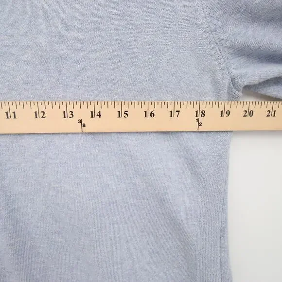 H by Halston Sweater Top Blue V Neck Bell Sleeve 3/4 Sleeve Blouse Casual Size M - Picture 5 of 11